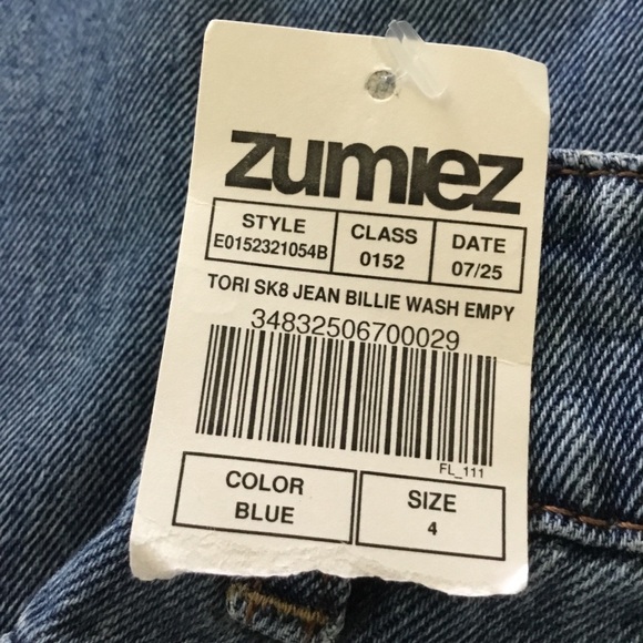 Zumiez Tori Sk8 Relaxed Fit Blue Jeans - Picture 7 of 7